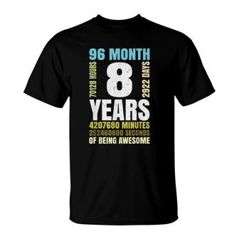 8Th Birthday 8 Years Old Vintage Retro 96 Months Classic T-Shirt | Mazezy
