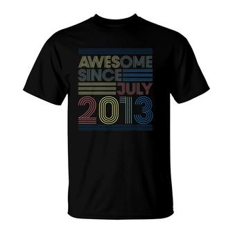 8Th Birthday Gifts Awesome Since July 2013 Ver2 T-Shirt | Mazezy UK