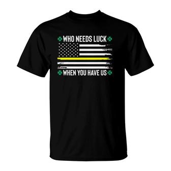 911 Dispatcher St Patrick's Day Flag T-Shirt | Mazezy UK