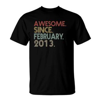 9Th Birthday 9 Years Old Awesome Since February 2013 Kids T-Shirt | Mazezy