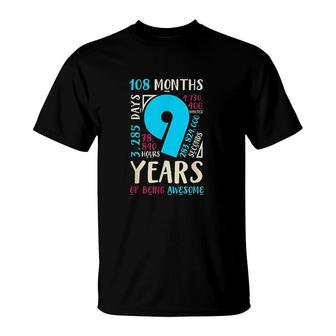 9th Birthday Gifts Son Daughter Nine 9 Year Old Boys Girls T-Shirt - Seseable