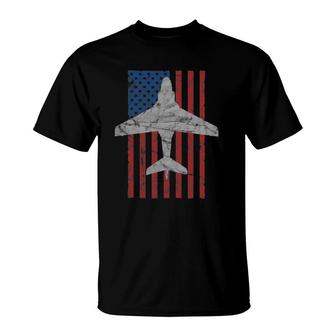 A-6 Intruder Jet Airplane Color Vintage Flag T-Shirt | Mazezy