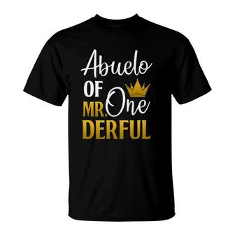 Abuelo Of Mr Onederful 1St Birthday First One Derful Grandpa T-Shirt | Mazezy
