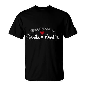 Accountant Funny Debits Equals Credits Cpa T-Shirt | Mazezy