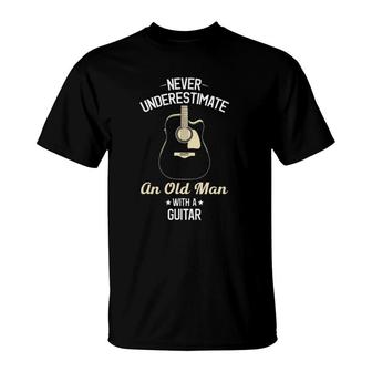 Acoustic Guitars Funny Vintage Guitarist Guitar Player Gift T-Shirt | Mazezy
