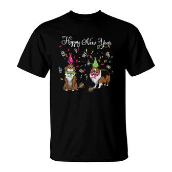 Adorable Sheltie Happy New Year Sheltie Mom Gift T-Shirt | Mazezy