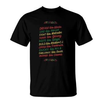 African American Heroes Inspirational Black History Leaders T-Shirt | Mazezy