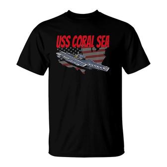 Aircraft Carrier Uss Coral Sea Cva-43 For Grandpa Dad Son T-Shirt | Mazezy