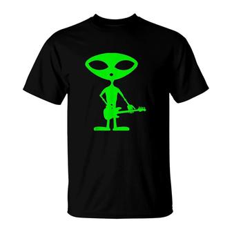 Alien Bassist Funny Bass Guitar Player T-Shirt | Mazezy