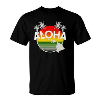 Aloha Hawaii Palm Tree - Feel The Aloha Hawaiian Spirit T-Shirt | Mazezy