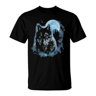 Alpha Wolf, Halloween Moon, Wolf T-Shirt | Mazezy