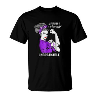 Alzheimers Warrior Unbreakable T-Shirt | Mazezy