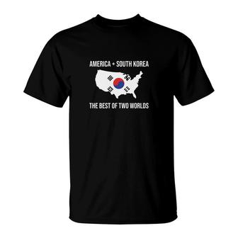 America South Korea For Proud Korean Americans T-Shirt - Thegiftio UK