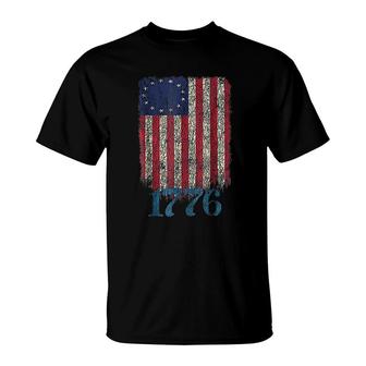 American Flag 1776 Retro T-Shirt | Mazezy