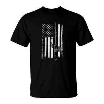 American Flag Fishing T-Shirt | Mazezy