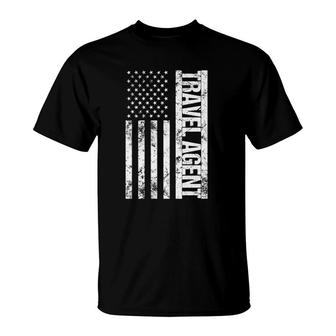 American Flag Travel Agent T-Shirt | Mazezy
