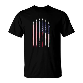American Flag Usa Airplane Jet Fighter T-Shirt | Mazezy