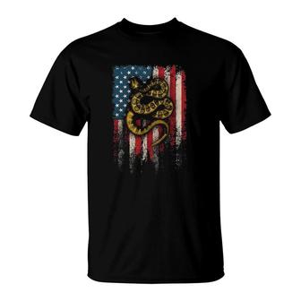American Flag With Rattlesnake T-Shirt | Mazezy