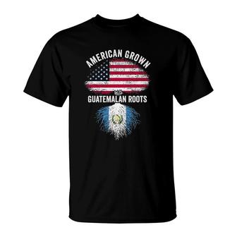 American Grown With Guatemalan Roots Usa Guatemala Flag T-Shirt | Mazezy