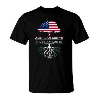 American Grown With Nigerian Roots Nigeria T-Shirt | Mazezy