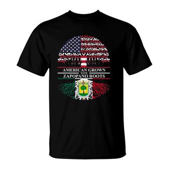 American Grown With Zapopano Roots Zapopan Roots America T-Shirt | Mazezy