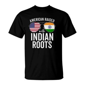 American Raised With Indian Roots Usa India Flag T-Shirt | Mazezy