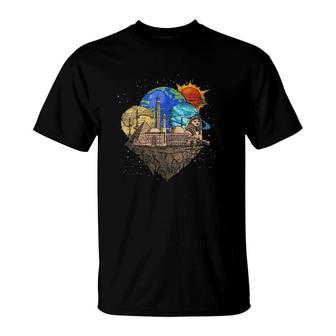 Ancient Egypt Egyptian Sphinx Planets Outer Space Science T-Shirt | Mazezy
