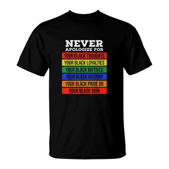 Never Apologize For Your Blackness Black History Month T-shirt - Thegiftio UK