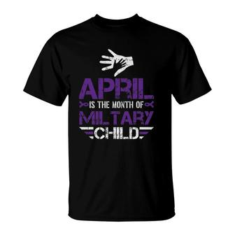 April Is The Month Of The Military Child Army Soldier Kids T-Shirt | Mazezy
