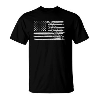 Archery Bow Hunting Usa Flag 4Th Of July Vintage T-Shirt | Mazezy AU