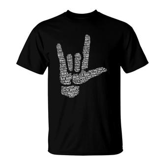 Asl Sign I Love You In 40 Different Languages Asl T-Shirt | Mazezy