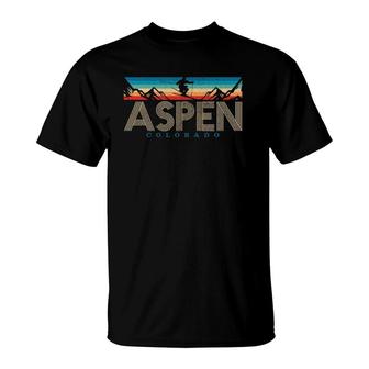 Aspen Colorado Ski Vintage Souvenir Mountain Skiing Gift T-Shirt | Mazezy