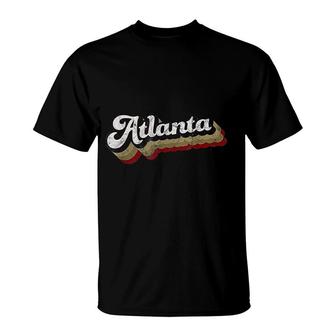 Atlanta Distressed Retro Script T-Shirt | Mazezy