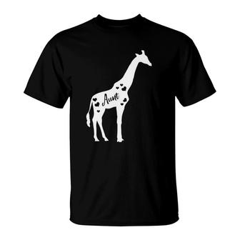 Aunt Giraffe Aunty Uncle Day Safari Zoo Lover Faunty Auntie T-Shirt | Mazezy