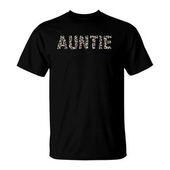 Auntie Cute Leopard Print Aunt Mother's Day Gift T-Shirt | Mazezy