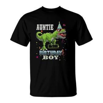 Auntie Dinosaur Funny Cute Birthday Boy Family Apparel T-Shirt | Mazezy