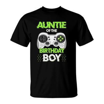 Auntie Of The Birthday Boy Matching Video Game T-Shirt | Mazezy