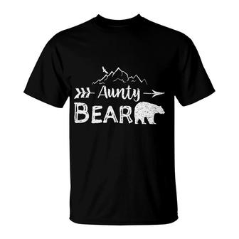 Aunty Bear Matching Family Aunt And Uncle Camping Gift T-Shirt - Thegiftio