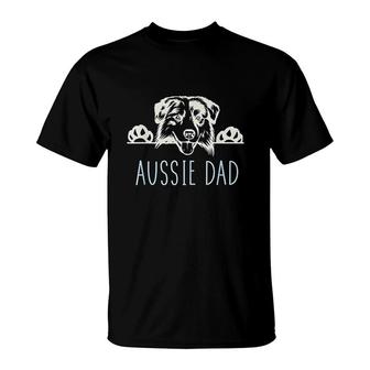 Aussie Dad With Australian Shepherd T-Shirt | Mazezy