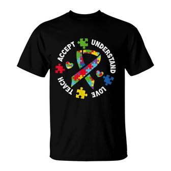 Autism Awareness Teacher Teach Accept Understand Love V2 T-shirt - Thegiftio UK
