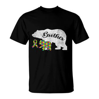 Autism Bear Brother Autism Awareness Bro T-shirt - Thegiftio UK