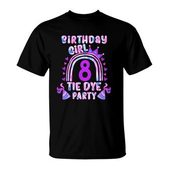 Awesome 8Th Years Old Gift Tie Dye Party Birthday Hippie T-Shirt | Mazezy