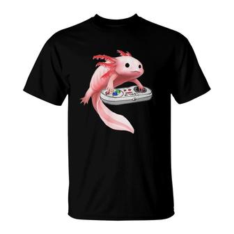 Axolotl Playing Game Controller Animal Lover T-Shirt | Mazezy