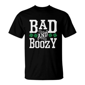 Bad And Boozy Funny St Patricks Day T-Shirt - Thegiftio UK
