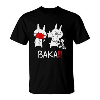 Baka Idiot Funny Rabbit T-Shirt | Mazezy