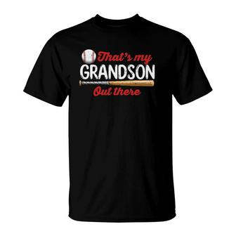 Baseball Grandma Grandpa That's My Grandson Out There T-Shirt | Mazezy