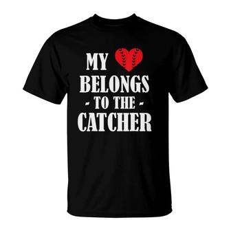 Baseball Softball Catcher Mom Dad Love Catcher T-Shirt | Mazezy