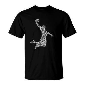 Basketball Player Typography T-Shirt | Mazezy