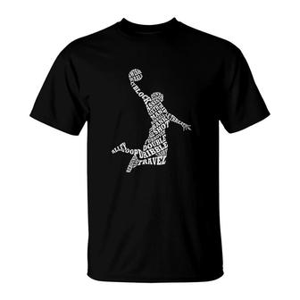 Basketball Player Typography T-Shirt | Mazezy