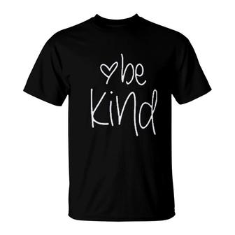 Be Kind Heart Print T-Shirt | Mazezy